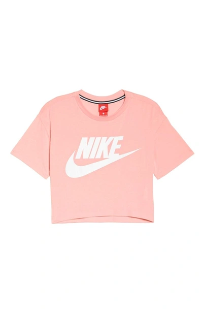 Shop Nike Sportswear Crop Top In Bleached Coral/ Sail