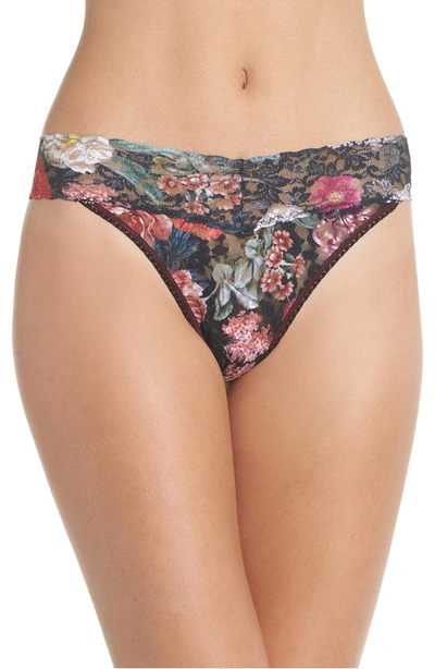 Shop Hanky Panky Eden Original Rise Thong In Black Multi