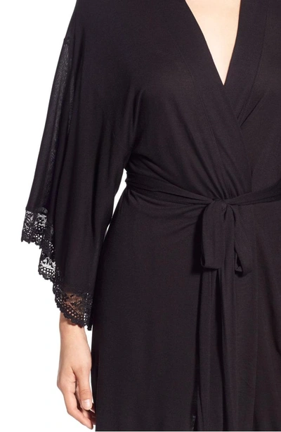 Shop Eberjey 'colette' Kimono Robe In Black