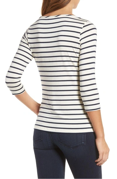 Shop Amour Vert Francoise Stretch Jersey Top In Marine Stripe