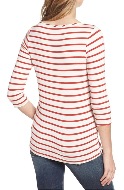 Shop Amour Vert Francoise Stretch Jersey Top In Poppy Stripe