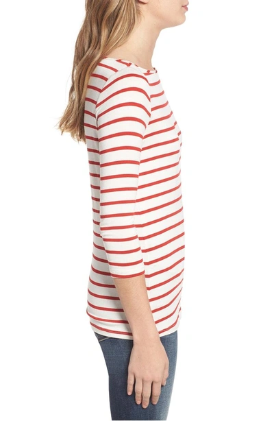 Shop Amour Vert Francoise Stretch Jersey Top In Poppy Stripe