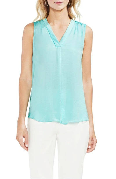 Shop Vince Camuto Rumpled Satin Blouse In Pool
