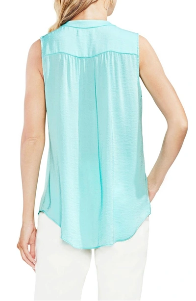 Shop Vince Camuto Rumpled Satin Blouse In Pool