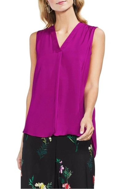 Shop Vince Camuto Rumpled Satin Blouse In Fuchsia Fury