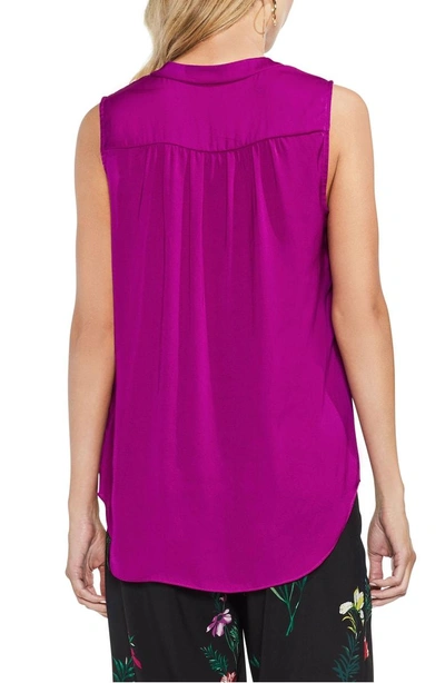 Shop Vince Camuto Rumpled Satin Blouse In Fuchsia Fury