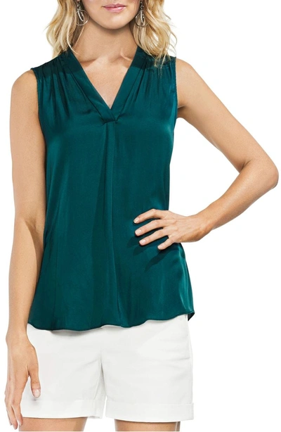Shop Vince Camuto Rumpled Satin Blouse In Verdant Green