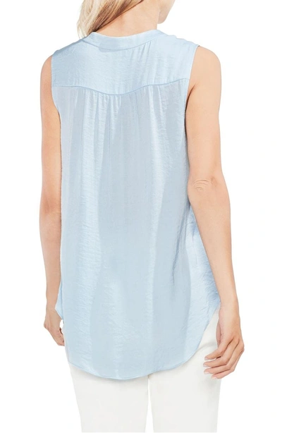 Shop Vince Camuto Rumpled Satin Blouse In Dew Blue