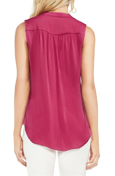 Shop Vince Camuto Rumpled Satin Blouse In Pink Rose