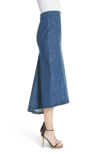Shop Michael Kors Fishtail Denim Skirt In Indigo