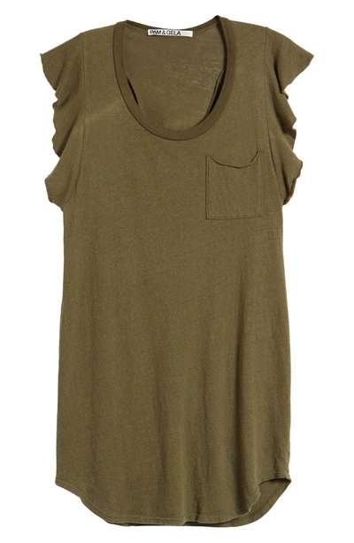 Shop Pam & Gela Flutter Sleeve T-shirt Dress In Freedom Green