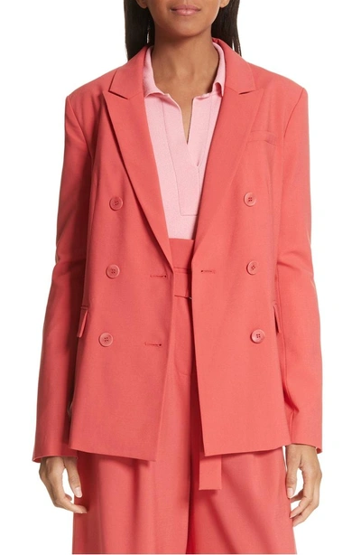 Shop Tibi Steward Tropical Weight Blazer In Raspberry