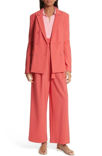 Shop Tibi Steward Tropical Weight Blazer In Raspberry