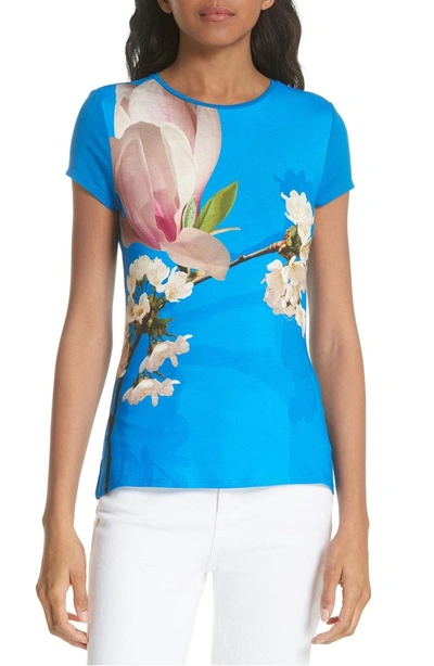 Shop Ted Baker Harmony Fitted Tee In Bright Blue