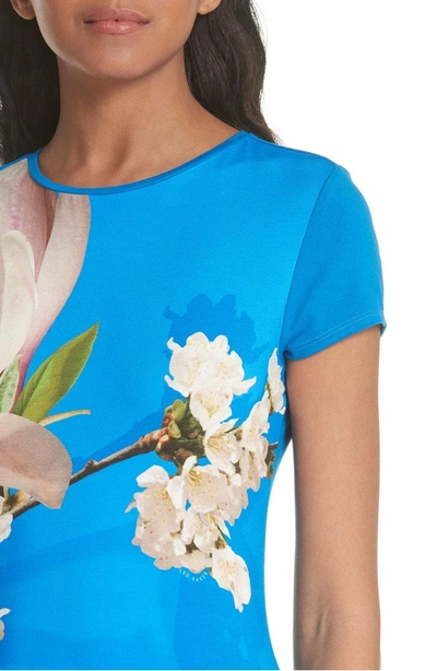 Shop Ted Baker Harmony Fitted Tee In Bright Blue
