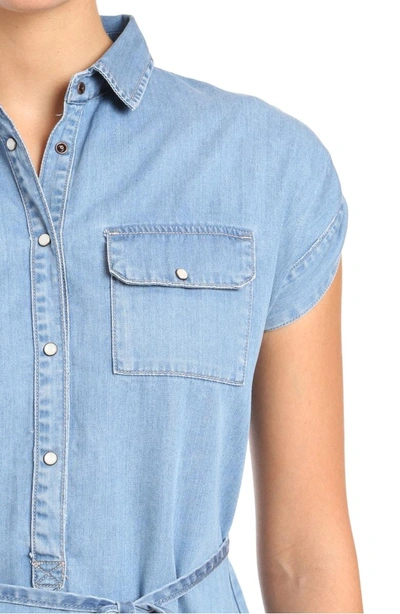 Shop Mavi Jeans Barbara Chambray Shirtdress In Light Denim