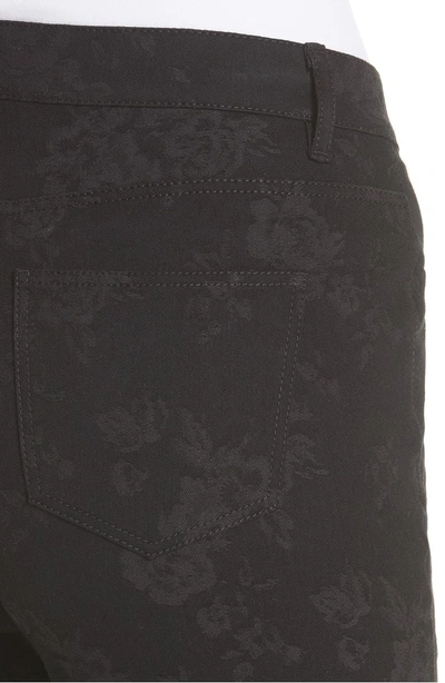 Shop Lafayette 148 Thompson Floral Print Jeans In Black Multi