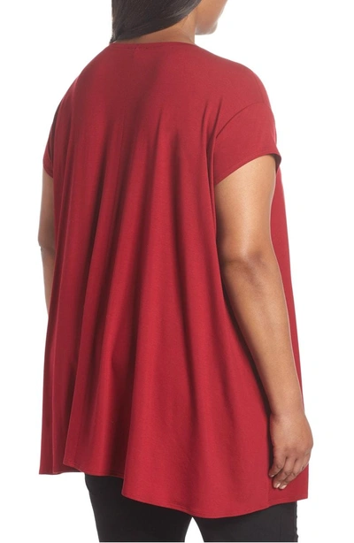 Shop Eileen Fisher Scoop Neck Tunic In China Red