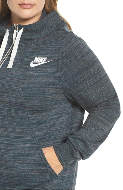 Shop Nike Gym Zip Hoodie In Deep Jungle/ Heather/ Sail