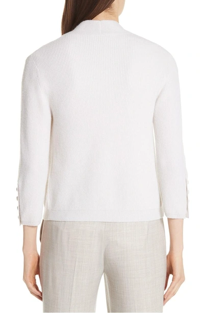 Shop Max Mara Dirce Rib Knit Cashmere Cardigan In Ivory