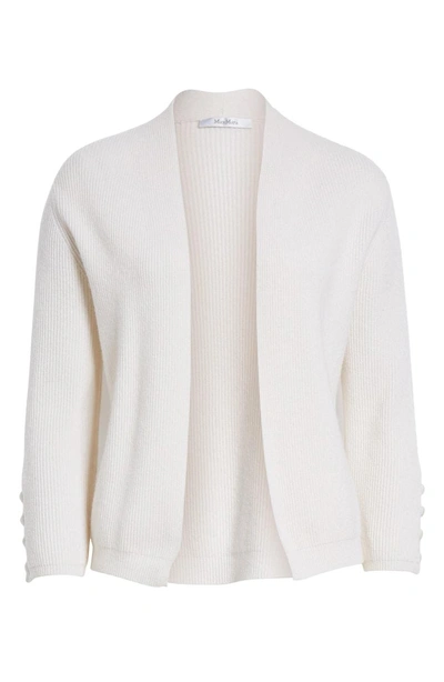 Shop Max Mara Dirce Rib Knit Cashmere Cardigan In Ivory