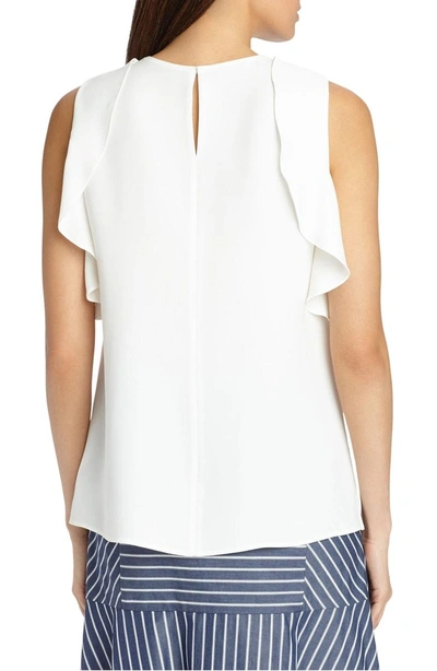 Shop Lafayette 148 Harley Ruffle Silk Blouse In Cloud