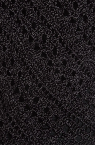 Shop Theory Crewneck Crochet Sweater In Black Multi