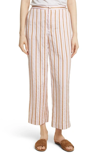 Shop Frame Stripe Relaxed Leg Crop Pants In Copper Multi