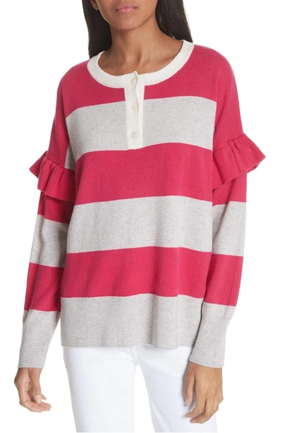 Shop Joie Inghin Stripe Wool & Cashmere Sweater In Hacienda/ Heather Grey