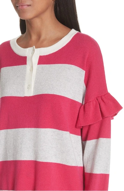 Shop Joie Inghin Stripe Wool & Cashmere Sweater In Hacienda/ Heather Grey