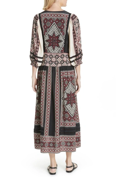 Shop Sea Ezri Print Midi Dress In Brick Multi