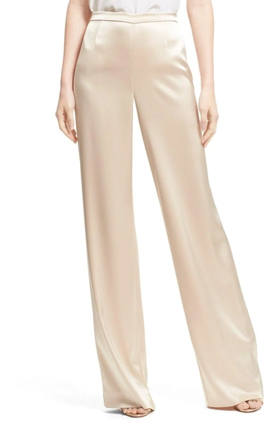 Shop St John Liquid Satin Pants In Champagne