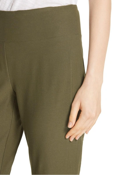 Shop Eileen Fisher Slim Knit Pants In Olive