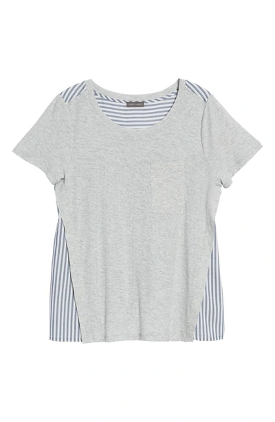 Shop Vince Camuto Mix Media Tee In Grey Heather