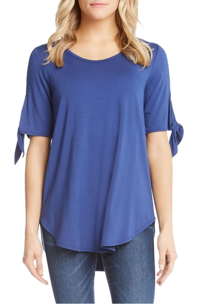 Shop Karen Kane Knot Sleeve Top In Iris