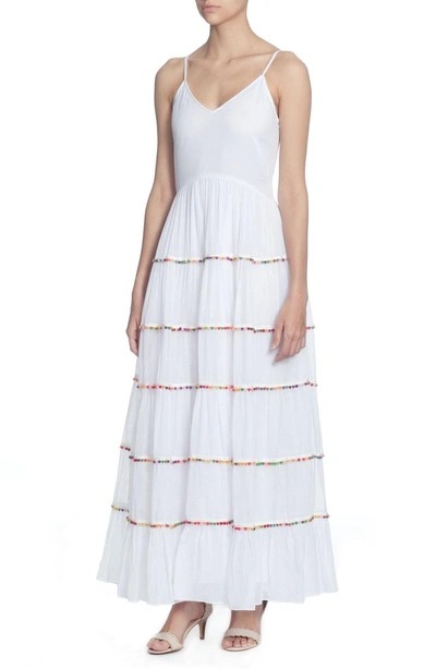 Shop Catherine Catherine Malandrino Soumaya Maxi Dress In Bright White/ Multi