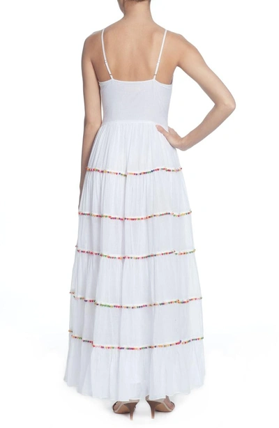 Shop Catherine Catherine Malandrino Soumaya Maxi Dress In Bright White/ Multi