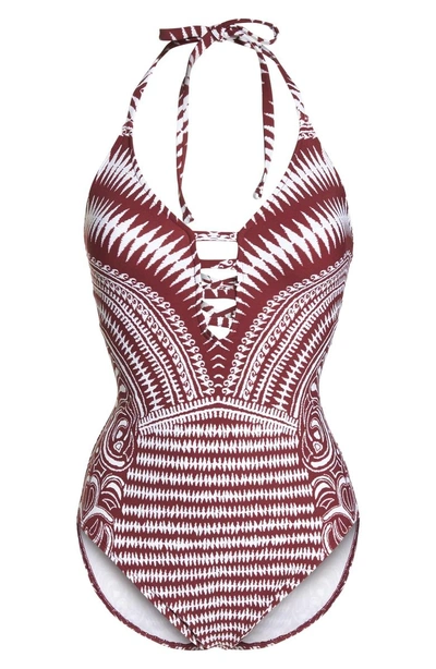Shop La Blanca Maori One-piece Swimsuit In Mahogany
