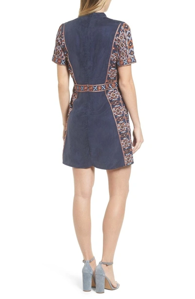Shop Kas New York Luton Embroidered A-line Dress In Navy