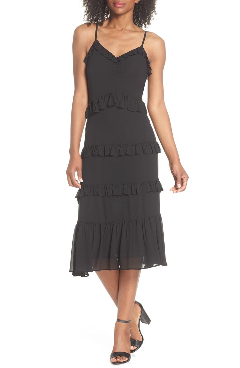 michael kors black ruffle dress