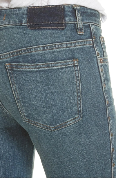 Shop Free People Studded Crop Flare Jeans In Dark Denim