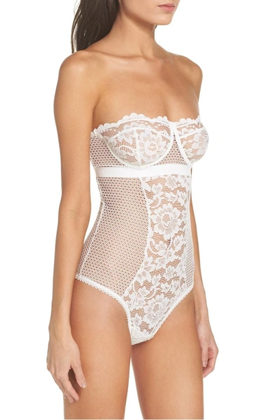 Shop Else Petunia Strapless Underwire Corsette Bodysuit In Ivory