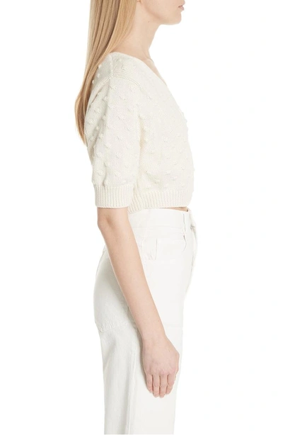 Shop Rachel Comey Ode Garbanzo Knit Crop Sweater In Ivory