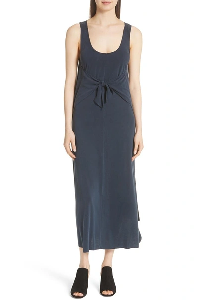 Shop Vince Sleeveless Tie Front Maxi Dress In Coastal