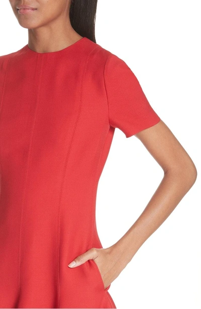 Shop Valentino Crepe A-line Dress In Red