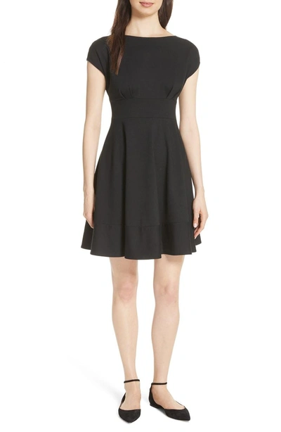 Shop Kate Spade Ponte Fiorella Fit & Flare Dress In Black