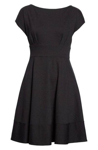 Shop Kate Spade Ponte Fiorella Fit & Flare Dress In Black