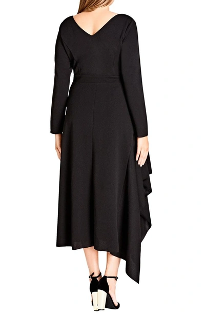 Shop City Chic Marvel Asymmetrical Maxi Dress In Black