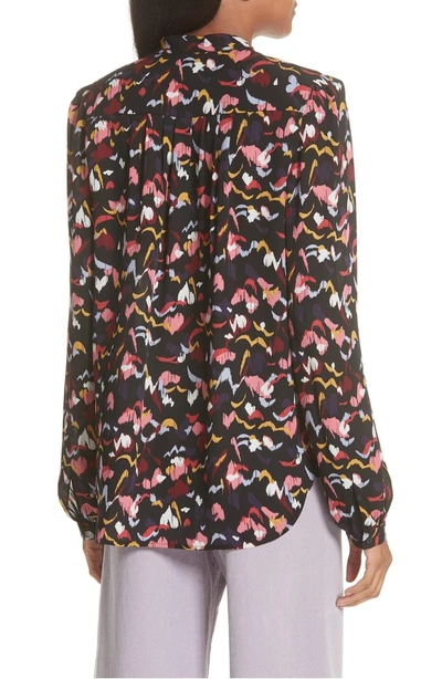 Shop A.l.c Owens Floral Silk Top In Coral Multi