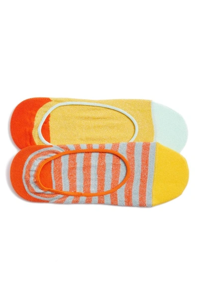 Shop Hysteria By Happy Socks 2-pack Claudia No-show Socks In Orange